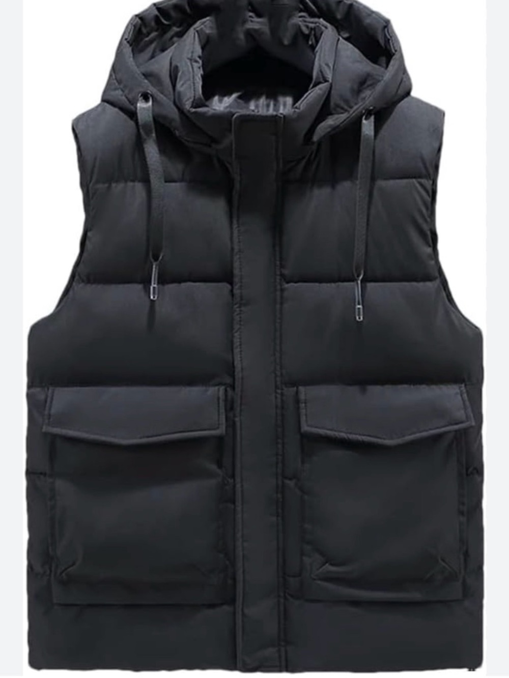 Zara Black Hooded Puffer Vest